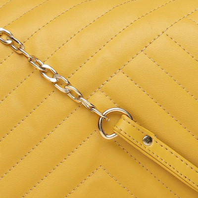 Yellow Textured Structured Sling Bag